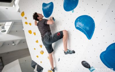 Mammut-Athlet Markus Hoppe konnte bereits die Spieltage in Berlin und Leipzig gewinnen und ist einer der Favoriten auf den Bundesligatitel der ersten Saison. Bild: Boulder Bundesliga